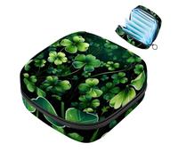 Happy St Patrick's Day Four Leaf Clover-656 - Kit para el primer período para niñas, bolsa menstrual de tampón, soporte para almohadilla de lactancia con cremallera, organizador de servilleteros