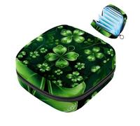 Happy St Patrick's Day Four Leaf Clover-667 - Kit para el primer período para niñas, bolsa menstrual de tampón, soporte para almohadilla de lactancia con cremallera, organizador de servilleteros