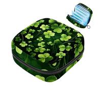Happy St Patrick's Day Four Leaf Clover-920 - Kit para el primer período para niñas, bolsa menstrual de tampón, soporte para almohadilla de lactancia con cremallera, organizador de servilletas