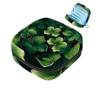 Happy St Patrick's Day Four Leaf Clover-964 - Kit para el primer período para niñas, bolsa menstrual de tampón, soporte para almohadilla de lactancia con cremallera, organizador de servilleteros