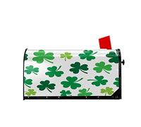 Happy St.Patrick's Day Green Lucky Mailbox Covers Magnetic Mailbox Wraps Post Letter Box Cover Standard Oversize 25.5x21 Mailwrap Garden Home Decor