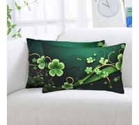Happy St Patrick's Day - Juego de 2 fundas de almohada cómodas, ultrasuaves, fundas de almohada tamaño Queen con cremallera oculta, fundas de cojín decorativas modernas de 14 x 20 pulgadas, fundas de