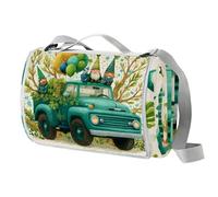 Happy St Patricks Day - Manta de picnic grande de 150 x 145 cm, manta de playa con asa, parte inferior impermeable, manta plegable para senderismo, suave y portátil