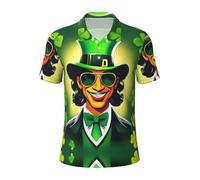 Happy St Patrick's Day - Polo de manga corta para hombre, para golf, uso casual, salidas de ocio, Negro, L