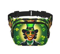 Happy St Patrick's Day - Riñonera con cremallera y correa ajustable para correr, ciclismo, Black, Talla única