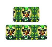 Happy St Patrick'S Day - Tapete de cocina de 2 piezas, tapete de espuma cómodo para cocina, hogar, oficina, antideslizante