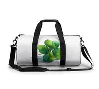 Happy St. Patrick's Day with A Shamrock - Bolsa de viaje para gimnasio para mujeres y hombres, bolsa de lona cilíndrica con correa para el hombro