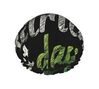 Happy St Patrick'S Day1 - Gorro de ducha impermeable de doble capa para mujeres y hombres, protección del cabello para baño, máscaras faciales, spa