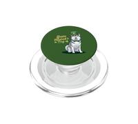 Happy St. Pawtrick's Day - Husky Día de San Patricio PopSockets PopGrip para MagSafe