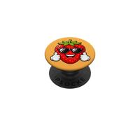 Happy Strawberry aplaude Summer Cool Vibes PopSockets PopGrip Adhesivo