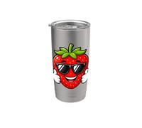 Happy Strawberry aplaude Summer Cool Vibes Vaso térmico de acero inoxidable de doble pared