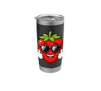 Happy Strawberry aplaude Summer Cool Vibes Vaso térmico de acero inoxidable de doble pared