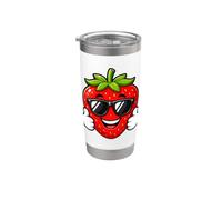 Happy Strawberry aplaude Summer Cool Vibes Vaso térmico de acero inoxidable de doble pared