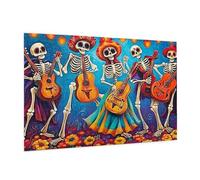 Happy Sugar Skull Music Party - Rompecabezas de 1000 piezas para adultos, rompecabezas de madera para adultos, regalos para decoración del hogar