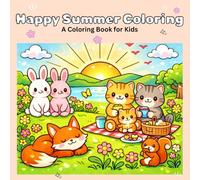 Happy Summer Coloring Book for Kids: Cute Animal Summer Adventures | Fun & Easy Coloring Pages| 30+ adorable drawings
