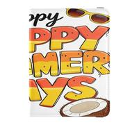 Happy Summer Days - Cartera de piel de coco y piña para pasaporte y tarjeta de vacunación, funda para pasaporte, documentos de viaje, funda para pasaporte, funda para pasaporte, funda para viaje