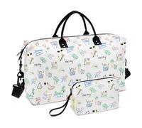Happy Summer Vacation - Bolsa de viaje de gran tamaño, bolsa de viaje para fin de semana, gimnasio, bolsa de viaje con bolsa de aseo para viajes de negocios, multifuncional