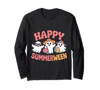 Happy Summerween Cute Ghosts Divertido Halloween Verano Manga Larga