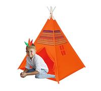 Happy Sun - Tienda de campaña India para niños, Tienda de Juegos para niños, tamaño 120 x 120 x 150 cm, Tienda Plegable con Postes de Madera, ocupa Poco Espacio, niños, Color