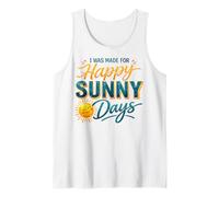 Happy Sunny Days Sonriente Sol Verano Amante Camiseta sin Mangas