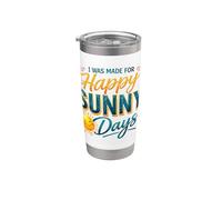 Happy Sunny Days Sonriente Sol Verano Amante Vaso térmico de acero inoxidable de doble pared