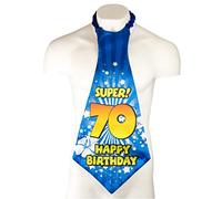 Happy Super Happy 70th Birthday Tie Número 70 Suministros para fiesta de cumpleaños, fiesta por edad 70 Ideas y decoraciones Faja de cumpleaños divertida