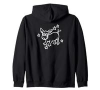 Happy Surprised Dog Puppy Mutt Pooch del Y2K de los 90 bajo las estrellas Sudadera con Capucha
