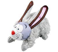 Happy Tails Juguete duradero de conejo chirriante de 12 pulgadas para perros medianos a grandes, poliéster resistente con costuras reforzadas, ideal para masticadores agresivos