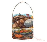 Happy Thanksgiving Day - Bolsas de tejer con agujeros, almacenamiento de viaje para almacenamiento de punto de ganchillo