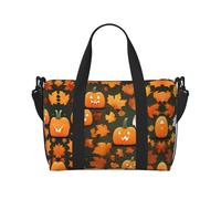 Happy Thanksgiving Day Pumpkin - Bolsas de viaje duraderas para mujer, bolsas de viaje duraderas, bolsas de gimnasio para viajes nocturnos, color negro, talla única