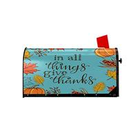 Happy Thanksgiving Day Punmpkin Fall Leaves Mailbox Covers Magnético Mailbox Wraps Post Letter Box Cover Standard Oversize 21 X 18 Mailwrap Garden Home Decor