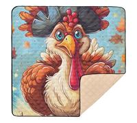 Happy Thanksgiving Day - Tapete de juego antideslizante grande para piso, tapete ligero para bebés, niños pequeños, 50 x 50 pulgadas