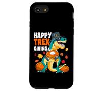 Happy Thanksgiving Dinosaur Boys T Rex Pumpkin Pie Niño Carcasa para iPhone SE (2020) / 7/8