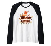 Happy Thanksgiving Holiday Christian Family Camiseta Manga Raglan