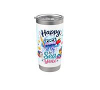 Happy To Sea, linda maestra de Jellyfish Ocean, de regreso a la escuela Vaso térmico de acero inoxidable de doble pared