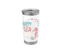 Happy to Sea Your Face Teacher Back to School Ocean Vaso térmico de acero inoxidable de doble pared