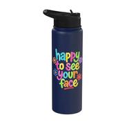Happy to See Your Face Back to School Stainless Steel Insulated Water Bottle
