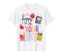 Happy To See Your Face Back To School Teacher First Day Camiseta