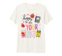 Happy To See Your Face Back To School Teacher First Day Camiseta Premium