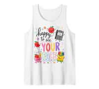 Happy To See Your Face Back To School Teacher First Day Camiseta sin Mangas