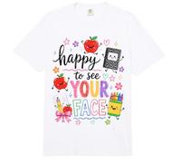 Happy To See Your Face Back To School Teacher First Day Comfort Colors Adult Heavyweight T-Shirt