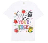Happy To See Your Face Back To School Teacher First Day Comfort Colors Adult Heavyweight T-Shirt