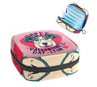 Happy Valentine's Day-40 First Period Kit para niñas, bolsa menstrual de tampón, soporte para almohadilla de lactancia con cremallera, organizador de servilleteros sanitarios