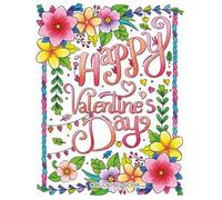 Happy Valentine's Day - Coloring Book: Love Quotes and Positivity Inspiring Floral Designs for Valentine's Day Gift to Make More Loves