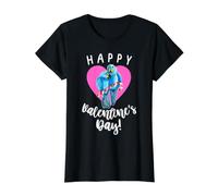 Happy Valentine's Day Jacinto Guacamayo Parrot Parrot Camiseta gráfica económica, Mujer, Negro, L