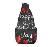Happy Valentine's Day Love Cross Chest Bag Diagonalmente Sling Mochila Crossbody Bolsa de Hombro Viajes Senderismo Mochilas para Hombres Mujeres