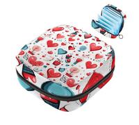 Happy Valentine's Day Love Heart-150 First Period Kit para niñas, bolsa menstrual de tampón, soporte para almohadilla de lactancia con cremallera, organizador de servilletas sanitarias