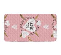 Happy Valentine's Day - Sábana de cama portátil lavable para cuna para siesta infantil, cuna de playa de 50 x 25 pulgadas (sábana, cama no incluida)