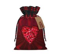 Happy Valentine'S Day1 - Bolsas de dulces de Navidad con estampado de Navidad, bolsas de cordón bloqueadas de color, bolsas de aperitivos con cordón