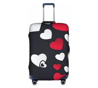 Happy Valentine'S Day2 - Funda protectora de equipaje de viaje, elástica, a prueba de arañazos, varios tamaños, Blanco, L